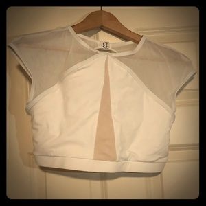 White dance crop top